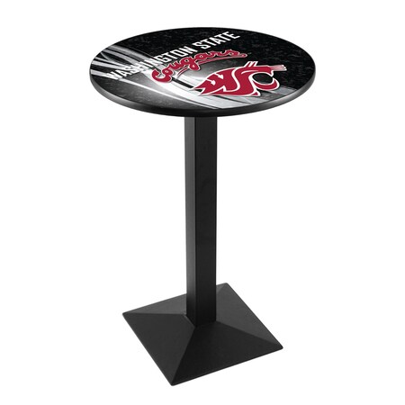 Holland Bar Stool Co 42" Blk Wrinkle Washington State Pub Table, 28" dia. Top L217B4228WashSt-D2